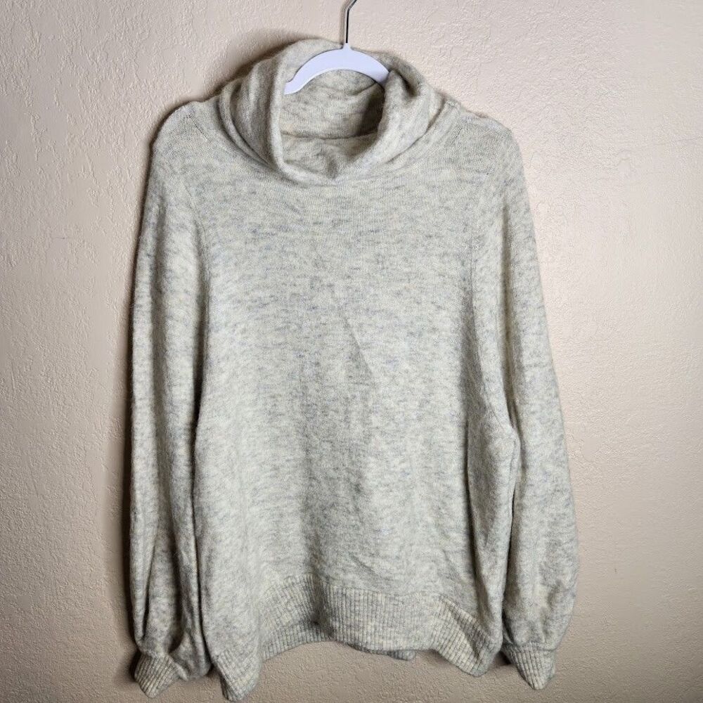 Babaton Sweater Womens Medium Cream Turtleneck Oversized Long Sleeve Alpaca Wool